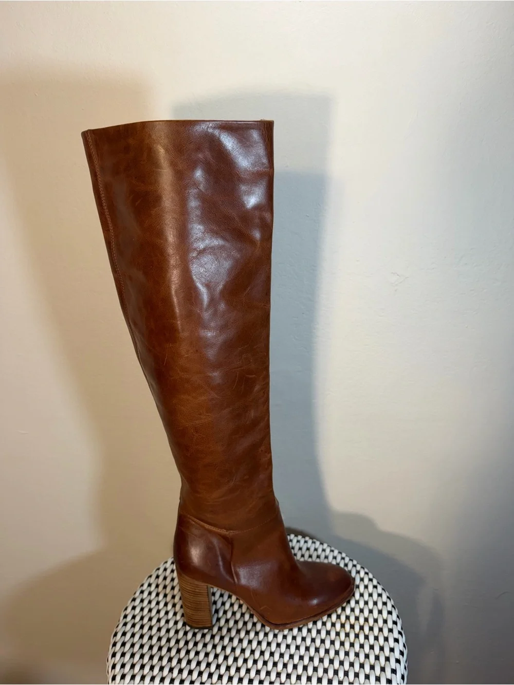Free People Dakota Tall Chestnut Brown Over-the-Knee Leather Boots